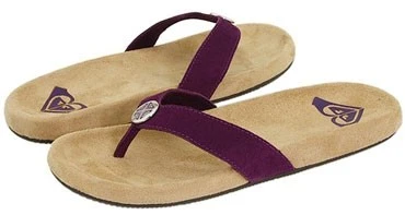 Roxy Vamonos Leather Female Slippers Purple 3 Roxy Vamonos Leather Female Slippers Purple