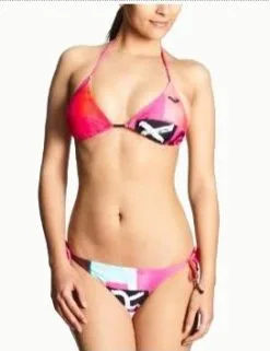 Roxy Color Block Chacha Tie Sides Bikini