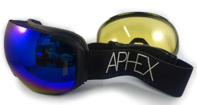 Aphex Goggles Aphex Kepler Goggle Black With Revo Blue Magnetic Lens And Bonus Lens 3 Aphex Goggles Aphex Kepler Goggle Black With Revo Blue Magnetic Lens And Bonus Lens