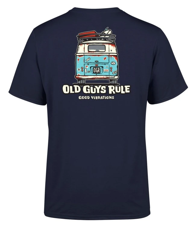 Old Guys Rule Good Vibrations III T-shirt Navy 4 Old Guys Rule Good Vibrations III T-shirt Navy - Afbeelding 2