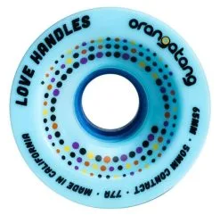 Orangatang Love Handles 65 Mm Wheels (set Of 4) -Snowboards Verkoop orangatang love handles 65mm longboard wielen blauw front 21799