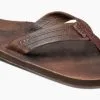Reef Draftsman Leather Slippers Male Chocolate Brown -Snowboards Verkoop reef craftsman slipper chocolate side 20548