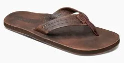 Reef Draftsman Leather Slippers Male Chocolate Brown