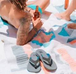 Reef Fanning Low Slippers Blue Grey -Snowboards Verkoop reef fanning low blue grey model 20916