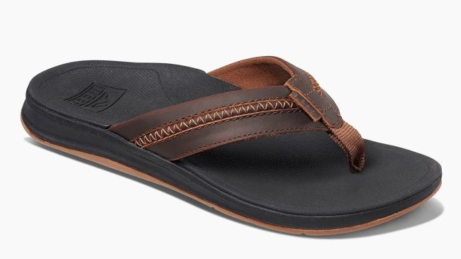 Reef LTHR Ortho Coast Slippers Black-brown 3 Reef LTHR Ortho Coast Slippers Black-brown