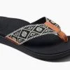 Reef Ortho-Bounce Woven Female Slippers Black-white -Snowboards Verkoop reef ortho bounce woven damesslippers 20915