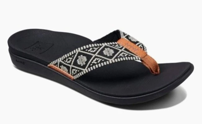 Reef Ortho-Bounce Woven Female Slippers Black-white 3 Reef Ortho-Bounce Woven Female Slippers Black-white