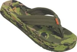 Reef Kid's Ahi Slippers Camo Green