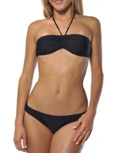 Roxy Solid Rio Bandeau Bikini Black
