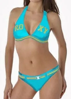 Roxy Soul Wave 70's Extra Low Halter Bikini Blue (S)