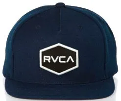 RVCA Commonwealth Snapback Cap Navy -Snowboards Verkoop rvca commonwealth snapback hat navy front 19744