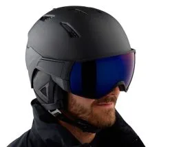 Salomon Driver Helmet With Visor All Black-solar Blue (L Only) 9 Salomon Driver Helmet With Visor All Black-solar Blue (L Only) -Snowboards Verkoop salomon driver all blacksolar helm met vizier model 20825