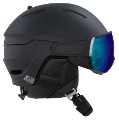 Salomon Driver Helmet With Visor All Black-solar Blue (L Only) 10 Salomon Driver Helmet With Visor All Black-solar Blue (L Only) -Snowboards Verkoop salomon driver all blacksolar helm met vizier zijkant 20825