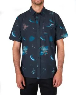 Salty Crew Ernesto Perforated Tech Short Sleeve Shirt Black