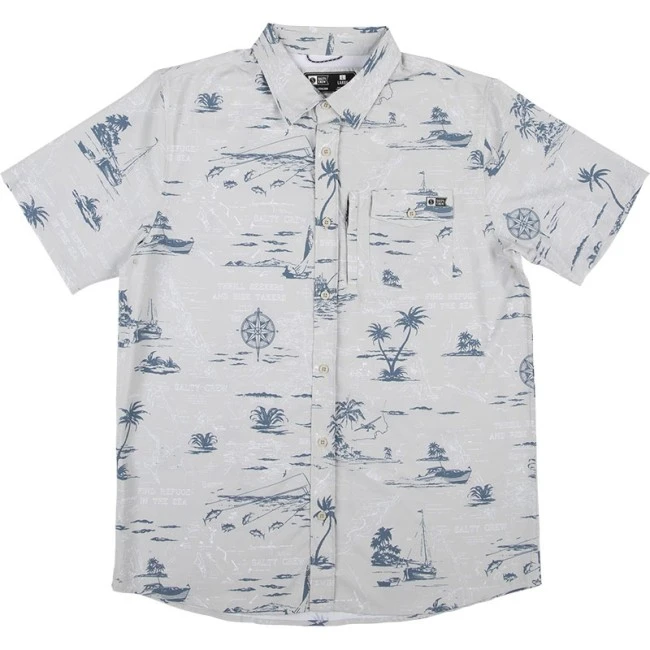 Salty Crew Seafahrer SS Woven Gray Shirt 3 Salty Crew Seafahrer SS Woven Gray Shirt