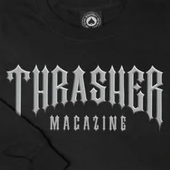 Thrasher Low Low Logo Longsleeve T-shirt Black -Snowboards Verkoop thrasher low low logo t shirt long sleeve black detail 21856